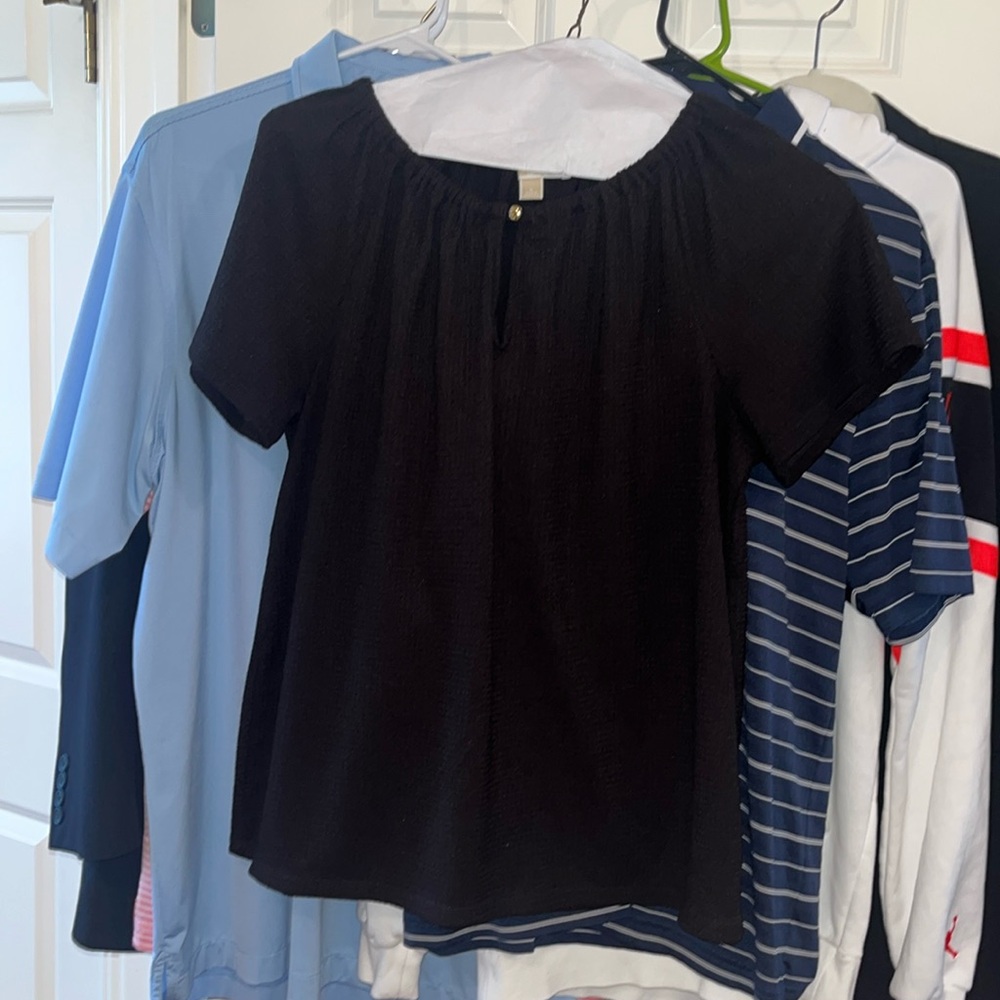 Women’s Michael Kors, black waffle stretchy blouse